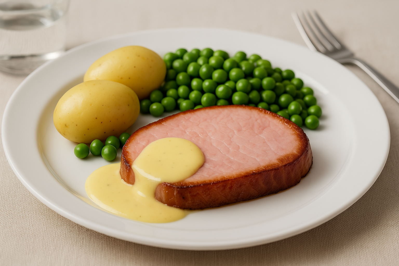 Kasslerskivor på ett fat