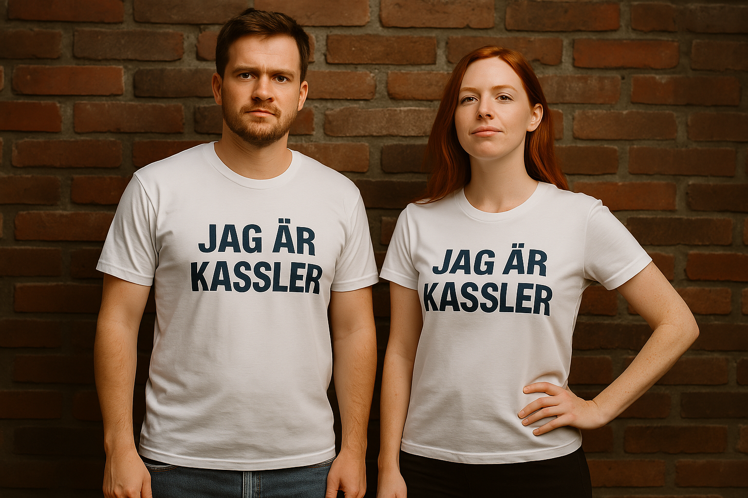 Person med t-shirt: Jag är kassler